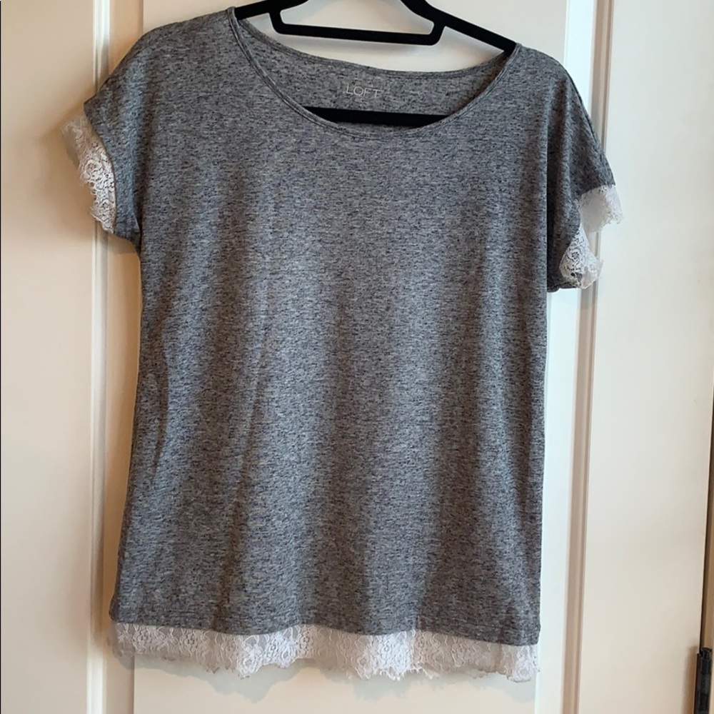 LOFT lace trimmed tee